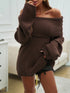 'Clarimond' Drop Shoulder Oversized Knit Sweater - Celes Fashion